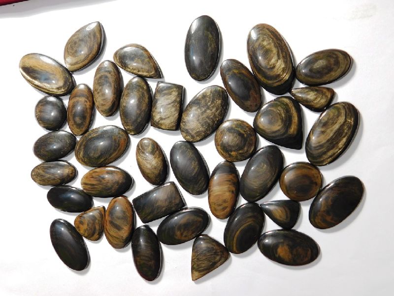 Polished Copper Sheen Obsidian Stone, for Jewelry, Shape : Oval, Round