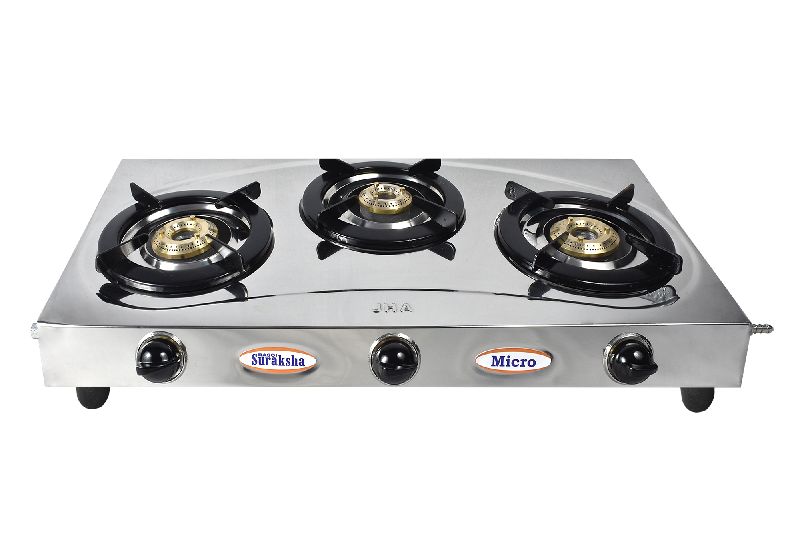 Micro Regular 3003 LPG Gas Stove, Color : Silver