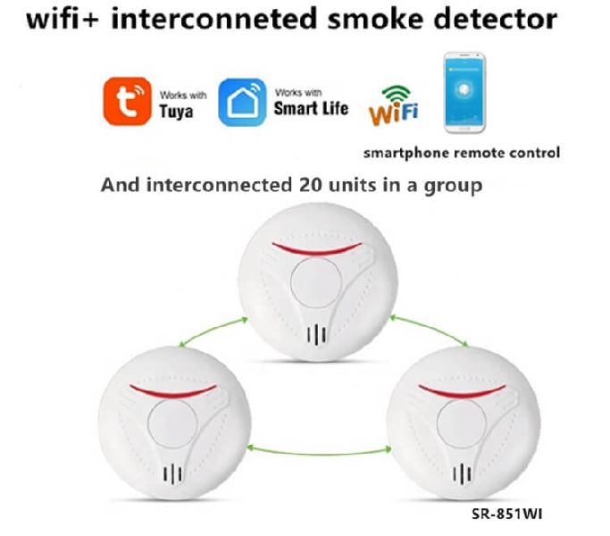 wifi+wireless interconnected smoke detectors (SR-851WI)