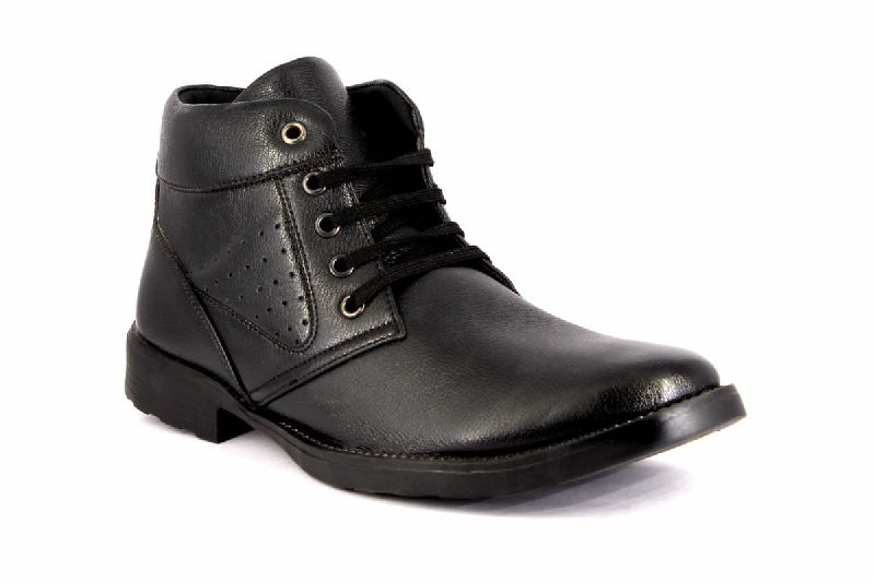 TPR Black Leather Ankle Boots, Feature : Attractive Design, Comfortable, Complete Finishing, Durable