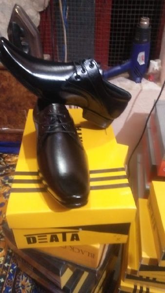 Party Wear Black Leather Shoes, Outsole Material : Rubber
