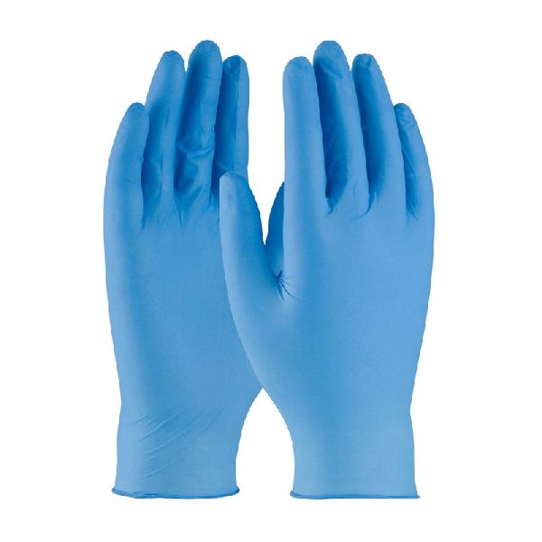 Blue Rubber Disposable Nitrile Examination Gloves, Packaging Type: Box