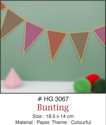 Triangle Paper Bunting Colourful Flag, for Decoration, Feature : Eco-Friendly