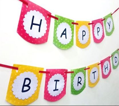 Paper Squoval Banner, for Birthday Decoration, Color : Multicolor