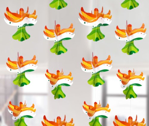 Paper Tiranga Bird Frill, Dimension : 185 cm