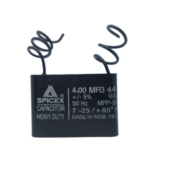 4 MFD 440V BOX TYPE CAPACITORS, Color : BLACK