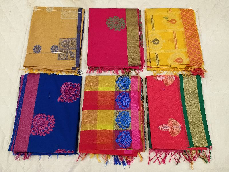 Silk Cotton Sarees, Color : Multicolor