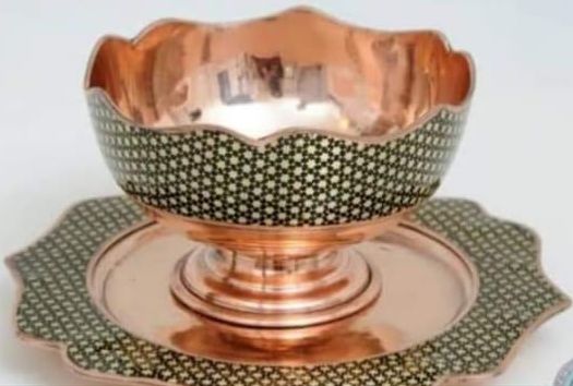 Copper Bowl & Tray Set