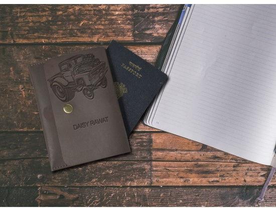 Car Design Leather Personalized Passport Cover