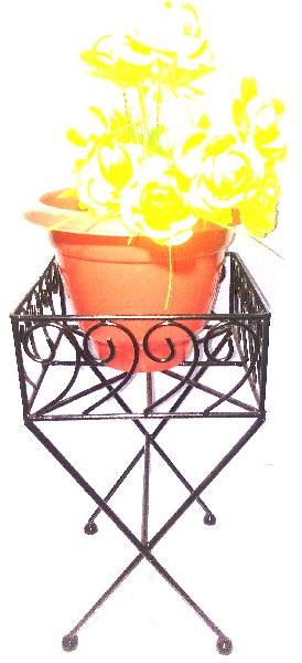 WROUGHT IRON FLOWER POT STANDS/PLANT STAND, for Office, Color : Black