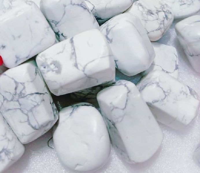 Howlite Tumbled Stone, for Decorative, Size : Customized