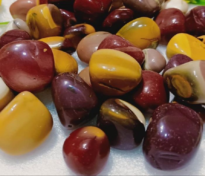 Gemstone Polished Mookaite Tumbled Stone, Feature : Durable, Shiny Look