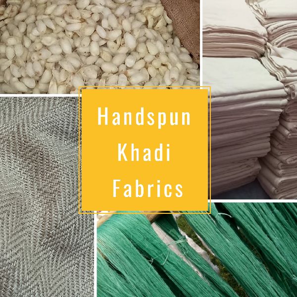 Handspun Handwoven Khadi Fabrics ., for Boutique, Textile, Garments, Pattern : Checked, Plain, Printed
