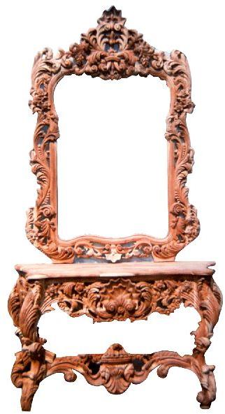 Hand Carved Wooden Console