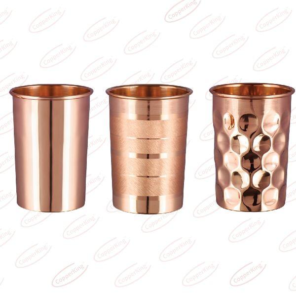 Copper Water Glass, Shape : Round