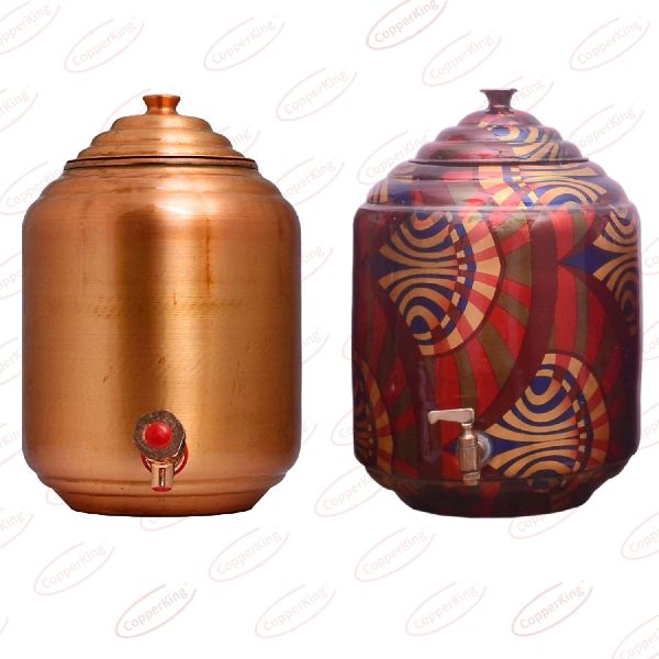 Polished Plain Copper Water Pot, Feature : Elegant Design, Fine Finish, Rust Proof