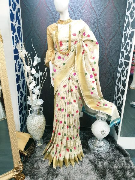 Multicolor Banarasi Saree, Feature : Dry Cleaning