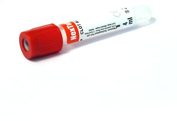 Round NON VAC. BCT CLOT ACTIVATOR 4ML, for Filling Blood, Feature : Disposable