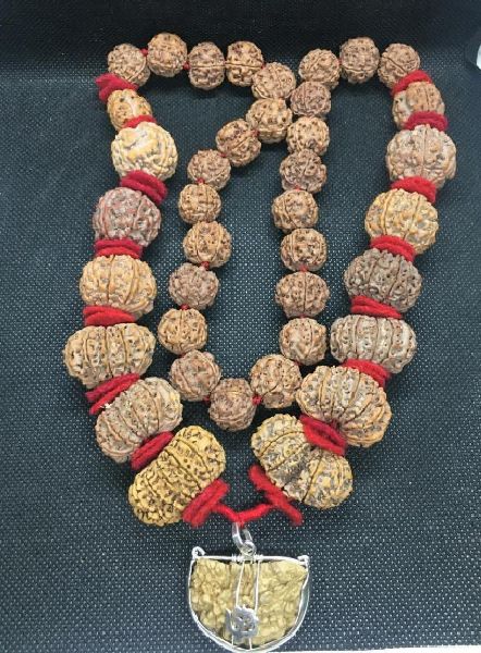 Natural Wood Beads Rudraksha Nepal Mala, for Religious, Size : Standard