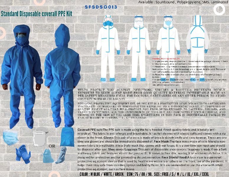 Standard Disposable coverall PPE Kit by Signature Fabrics, standard