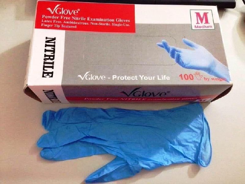 VGlove Disposable Powder-Free Nitrile Exam Gloves, Medium, 1