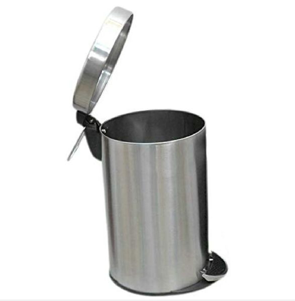 Round Stainless Steel pedal dustbin, for Outdoor Trash, Indoor, Size : 5, 7 11 ltr.