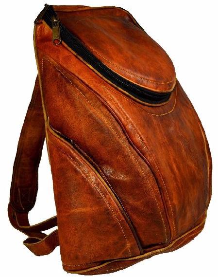 Laptop Leather Backpack 15H, for College, Office, School, Size : 15inch