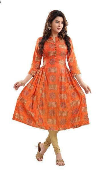 Plain Chiffon Cotton Fabric Kurtis, Supply Type : Whole Sale