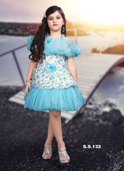 Embroidered Work Polyester Girls Frocks, Feature : Dry Cleaning