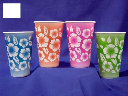 Coloured paper store cups