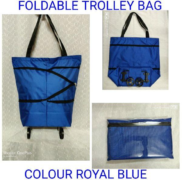 Plain Canvas Foldable Trolley Bag, Feature : Easy To Carry
