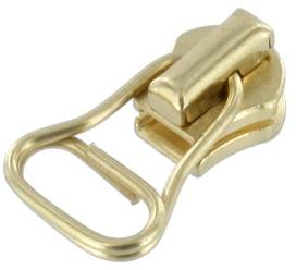 Brass Golden Zipper Pulls, for Bag, Clothes, Shoes, Feature : Simple Designs
