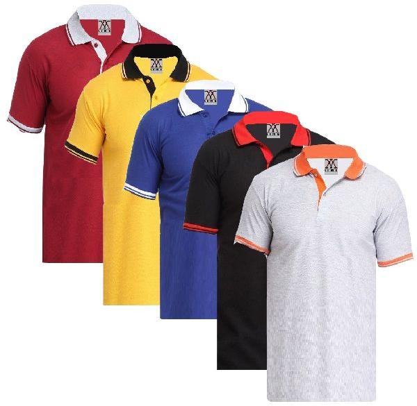 Plain Cotton Mens Collar T Shirts, Size : XL, XXL