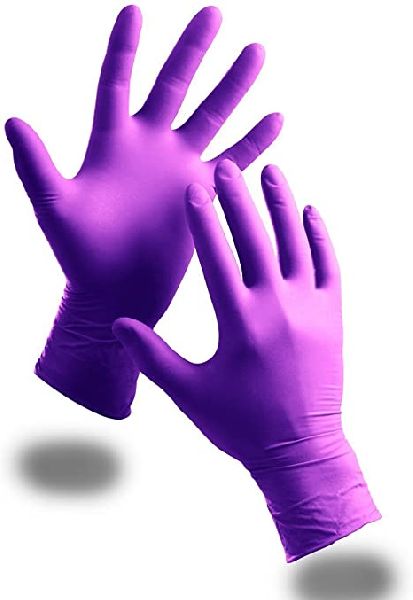 Purple Nitrile Gloves, for Beauty Salon, Examination, Food Service, Size : Standard