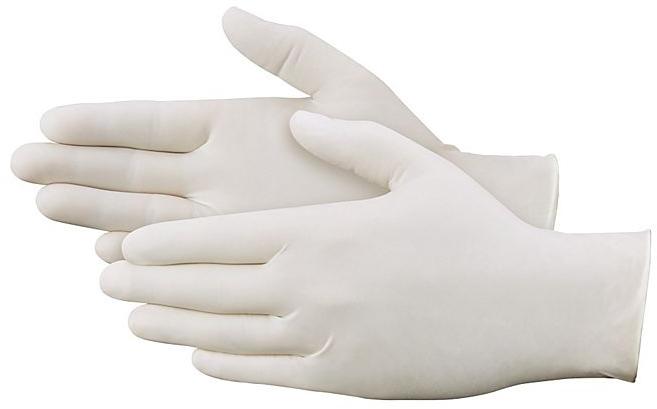 Plain White Latex Gloves, Size : Standard