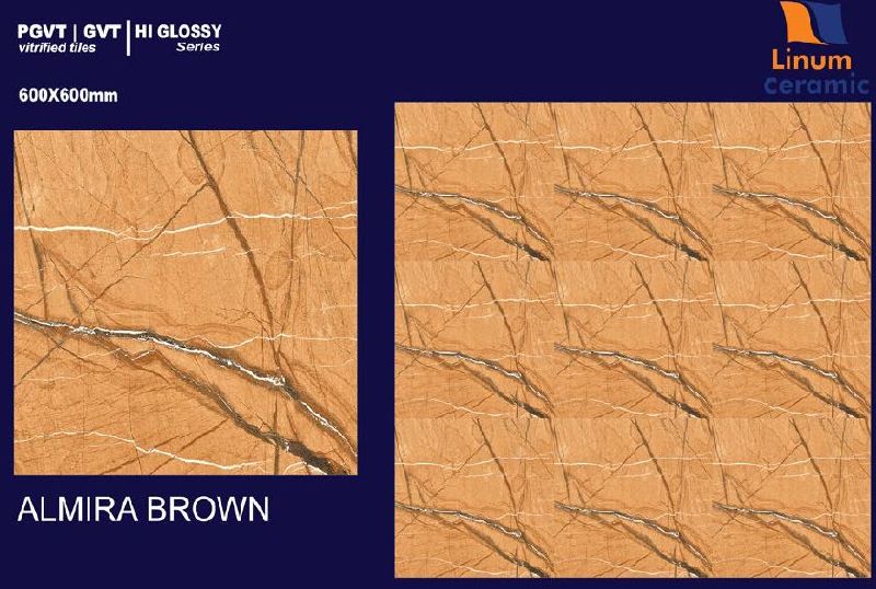 600x600mm High Gloss GVT-PGVT Vitrified Floor Tiles