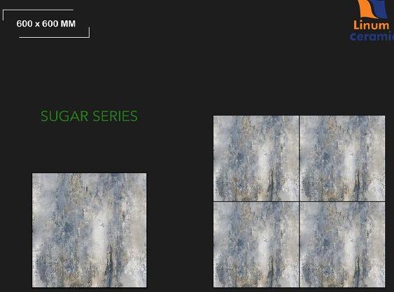 Square 600x600mm Sugar Porcelain Vitrified Floor Tiles, for Flooring, Pattern : Plain