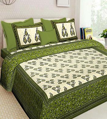 Cotton King Size Bed Sheets, for Home, Hotel, Lodge, Picnic, Pattern : Printed