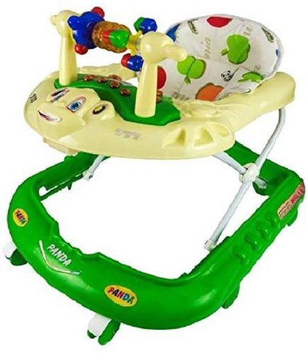 Hand Operated Plastic Green Musical Baby Walker