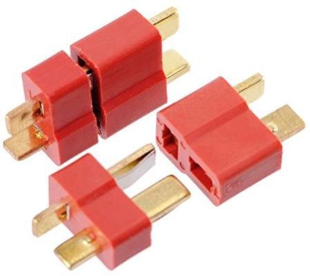 QP44 Deans Style XT Plug Nylon T Connector Male/Female Pair, 2 Pairs