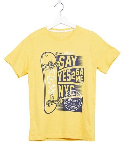 Printed Cotton Boys Yellow T-Shirt, Sleeve Style : Half Sleeve