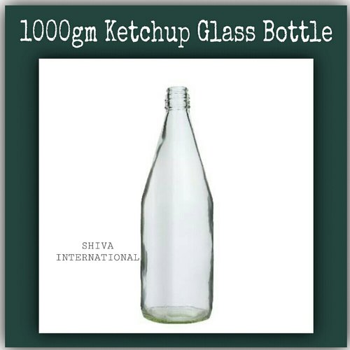 Round 1000gm Ketchup Glass Bottle, Color : Transparent