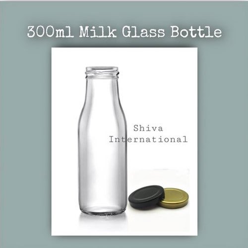 300ml Milk Glass Bottle, Color : Transparent