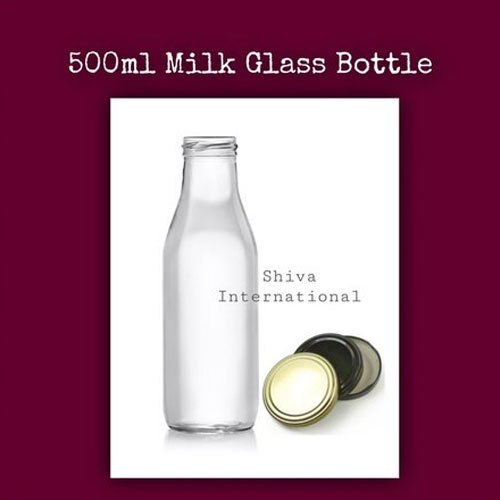 500ml Milk Glass Bottle, Color : Transparent