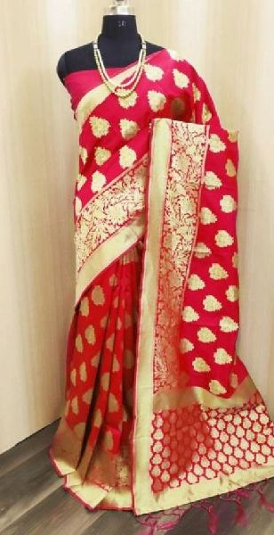 Printed Banarasi Handloom Silk Saree, Occasion : Festival Wear, Party Wear