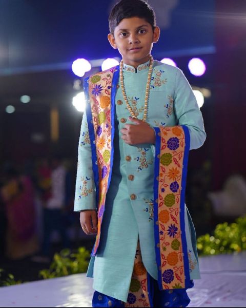 Cotton Boys Ethnic Sherwani, Occasion : Party Wear, Pattern ...