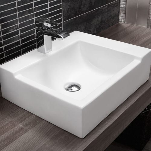 Ceramic Polished Square Wash Basin, for Home, Hotel, Office, Restaurant, Feature : Perfect Shape