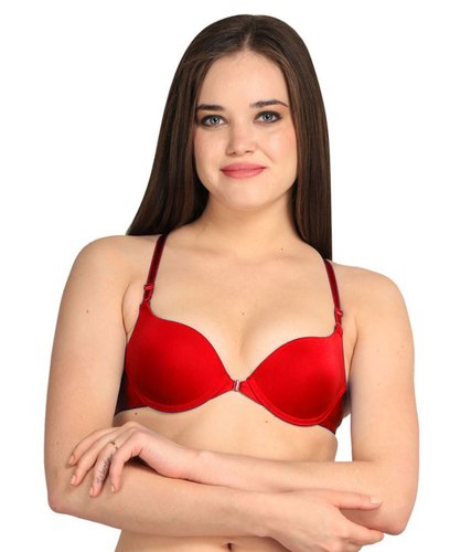 Push Up Ladies Lycra Red Plain Bra, Size: 34 at Rs 75/piece in New Delhi