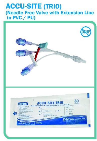 Trio Needle Free Valve Extension Line, for Hospital, Packaging Type : Box