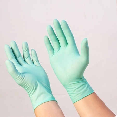 Rubber Green Sterile Gloves, for Hospital, Size : Standard